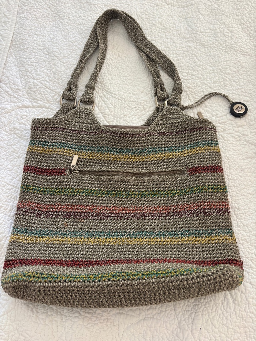 The Sak Voyager Belle Crochet Hobo Tote Shoulder Bag